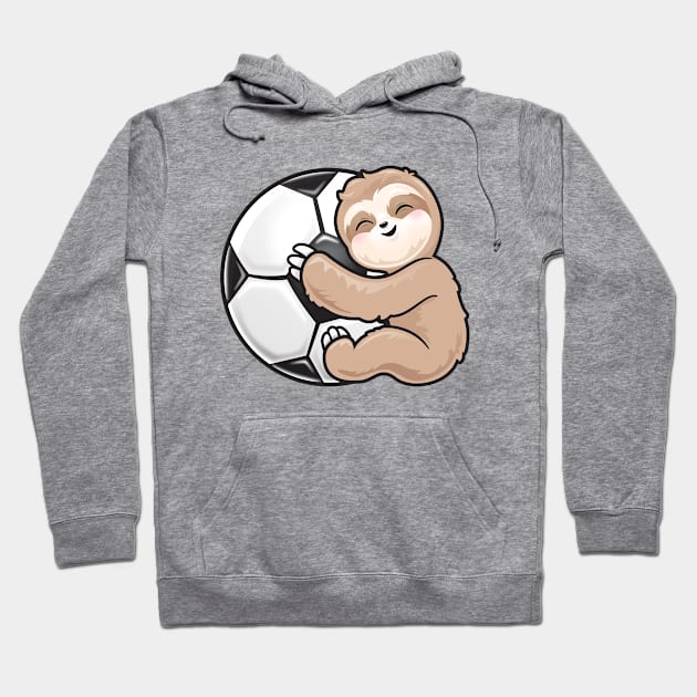 Soccer Baby Sloth Hugging Ball Hoodie by PnJ